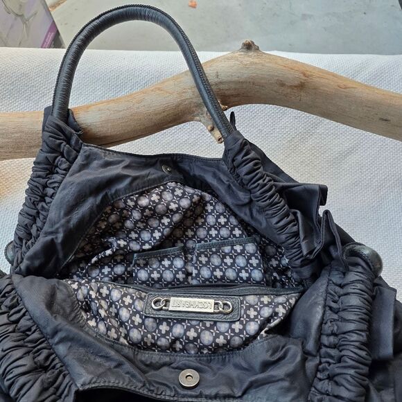 Lockheart Leather And Coated Nylon Ruffle Shoulder Bag - Picture 10 of 15